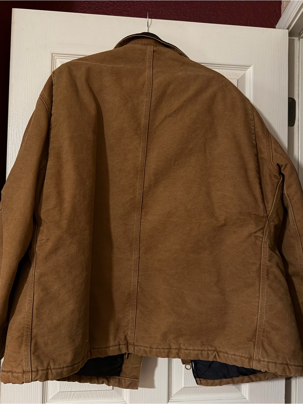 Men’s Carhartt Brown Duck Jacket with Black Corduroy Collar - Picture 4 of 4